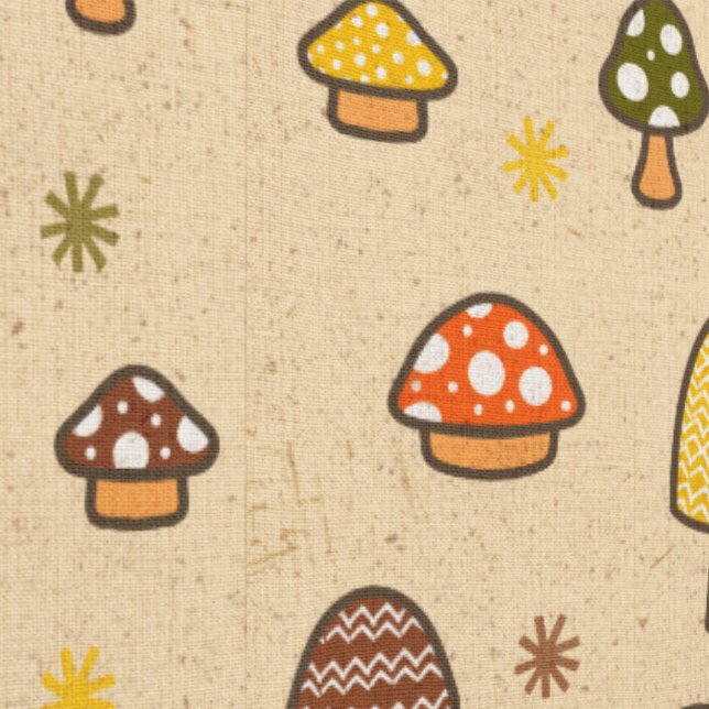 70s Style Retro Mushrooms 壁紙 (縫い目)