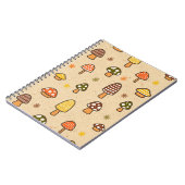 70s Style Retro Mushrooms Spiral Notebook ノートブック (左側)