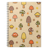 70s Style Retro Mushrooms Spiral Notebook ノートブック (正面)