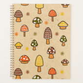 70s Style Retro Mushrooms Spiral Notebook プランナー手帳 (正面)