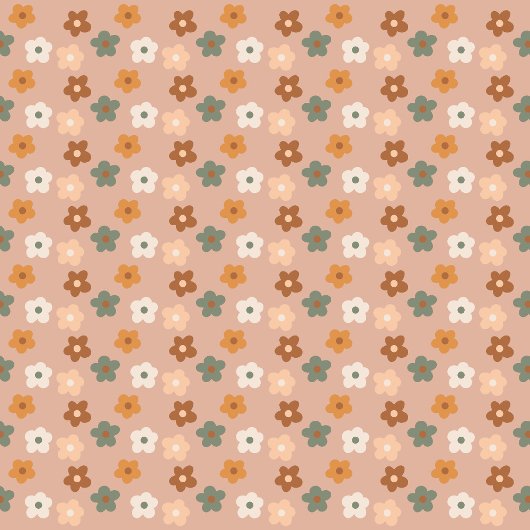 70s Style Tablecloth Groovy Pastel Tiny Flowers テーブルクロス