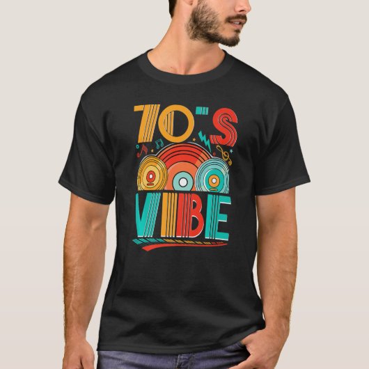 70s Vibe CD 70s Music 1970s Generationレトロ7 Tシャツ (正面)