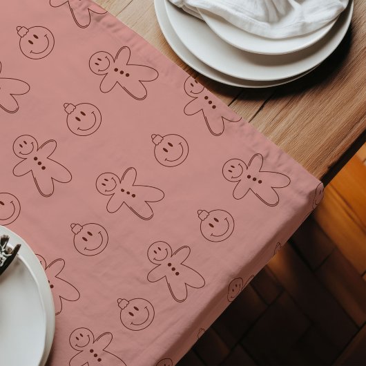 70s Vibe Table Runner Pastel Christmas for Fans ロングテーブルランナー