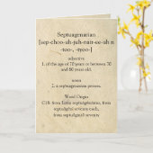 70thの意味を持つ70thの漢字辞典 カード (黄色い花)