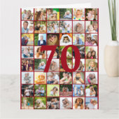 70thまたは任意の年齢の写真コラージュの大きな誕生日 カード (正面)