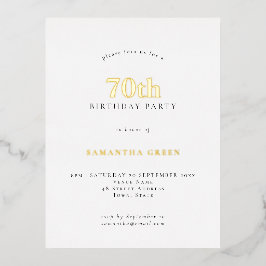 70thエレガントバースデーパーティラグジュアリー実在 箔招待状ポストカード
