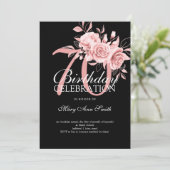 70thエレガント誕生日パーティーバラ金ゴールドフローラ 招待状 (スタンド正面)