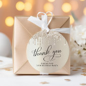 70thエレガント誕生日パーティー金ゴールドグリッターありがとう フェイバータグ