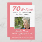 70thサプライズ誕生日パーティフォト招待状カード (正面/裏面)