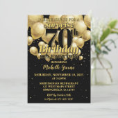 70thサプライズ誕生日招待状ゴールデン誕生日 招待状 (スタンド正面)