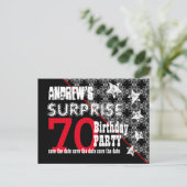 70thサプライズ誕生日日付を保存する対角線W71 案内ポストカード (スタンド正面)