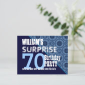 70thサプライズ誕生日日付を保存する斜めVB19 案内ポストカード (スタンド正面)