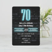 70thバースデーパーティネオンサインオンブリック招待状 招待状 (スタンド正面)