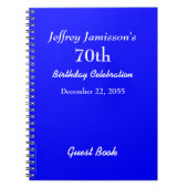 70thバースデーパーティーゲストブックブルー王室のスパイラル ノートブック (正面)