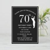 70thバースデーパーティーゴルファー黒パーパパゴルフ 招待状 (スタンド正面)