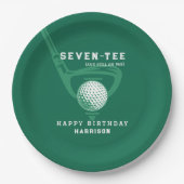 70thバースデーパーティーゴルフテーマ名モダングリーン ペーパープレート (正面)