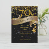 70thバースデーパーティーシャンパングラスストリーマー 招待状 (スタンド正面)