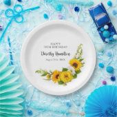 70thバースデーパーティースンフラワーデイジーカスタム ペーパープレート (パーティー)