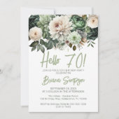 70thバースデーパーティースージンググリーンフローラ 招待状 (正面)