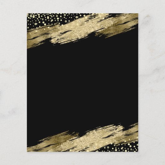 70thバースデーパーティーバジェット金ゴールドブラック招待状 (裏面)