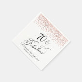 70thバースデーパーティーバラ金ゴールドグリッター スタンダードカクテルナプキン (角)