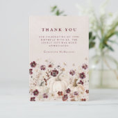 70thバースデーパーティーパンプキンワイルドフラワーカスタム サンキューカード (スタンド正面)