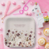 70thバースデーパーティーパンプキンワイルドフラワーカスタム ペーパープレート (パーティー)