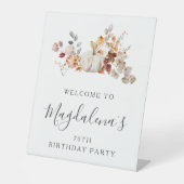 70thバースデーパーティーパンプキン秋フラワーウェルカム 台座サイン (正面)