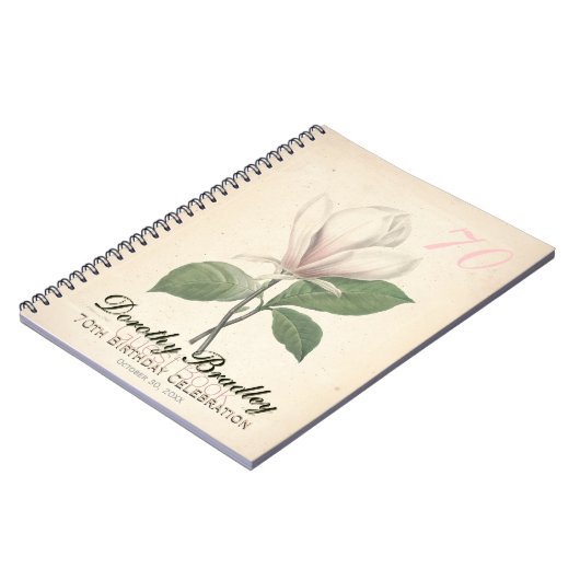 70thバースデーパーティーマグノリアカスタムゲストブック ノートブック (左側)