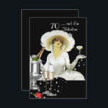 70thバースデーパーティーレトロディヴァアールデコレッドシルバー 招待状<br><div class="desc">50th 70 Birthday PartyレトロDiva Art deco Red Silver White 70th,  50th,  60th,  40th，素晴らしいブラック招待状誕生日パーティー。自分カスタマイズの詳細で一致するRSVP</div>