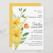 70thバースデーパーティー春イエローフローラ 招待状 (正面/裏面)