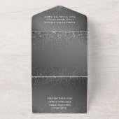 70thバースデーパーティー白黒スパークルモダン オールインワン招待状 (外側)