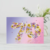 70thバースデーパーティー、花の文字 招待状 (スタンド正面)