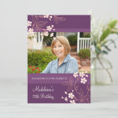 70thバースデーパーティ招待状スプラムサンゴフラワーズ 招待状 (スタンド正面)