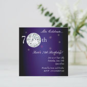 70thパープルディスコボールパーティの招待状 招待状 (スタンド正面)