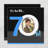 70thビッグ7Oh!写真テンプレート誕生日パーティー 招待状 (正面/裏面)