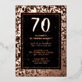 70thブラックバラ金ゴールド写真オンバックカスタムテンプレート 箔招待状 (正面)