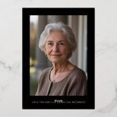 70thブラックバラ金ゴールド写真オンバックカスタムテンプレート 箔招待状 (裏面)