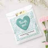 70th乱数パターンティール(緑がかった色)/白 フェイバーバッグ (封をした状態)