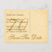 70th保存する日付誕生日金ゴールドブラックレースA2 案内ポストカード (裏面)