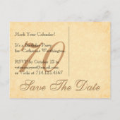 70th日付の保存誕生日淡い色の金ゴールドレースブラック2 案内ポストカード (裏面)