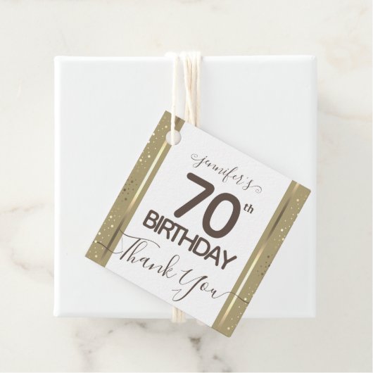 70th誕生日ありがとう金ゴールドエレガントスクリプト フェイバータグ (インサイチュ)