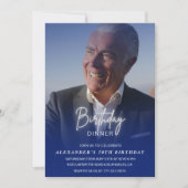 70th誕生日の招待誕生日ディナーフォトメンズ 招待状 (正面)