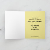 70th誕生日ウィッシュカード カード (内部)