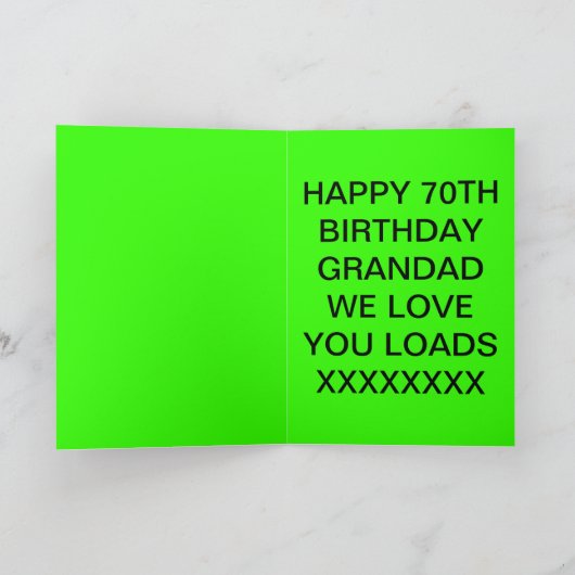 70th誕生日カード カード (内部)