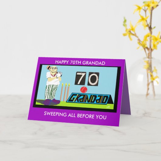 70th誕生日カード カード (黄色い花)