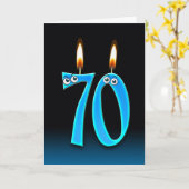 70th誕生日キャンドル カード (黄色い花)