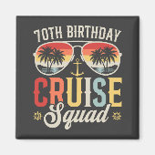 70th誕生日クルーズスクワッドファミリーマッチングスクエア マグネット (正面)