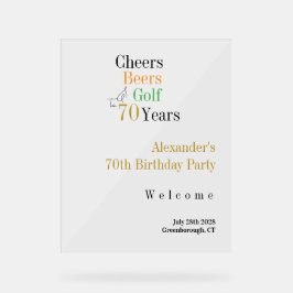 70th誕生日ゴルフ応援ビアーズパーティー歓迎 アクリルサイン