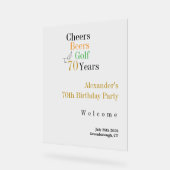 70th誕生日ゴルフ応援ビアーズパーティー歓迎 アクリルサイン (傾斜)